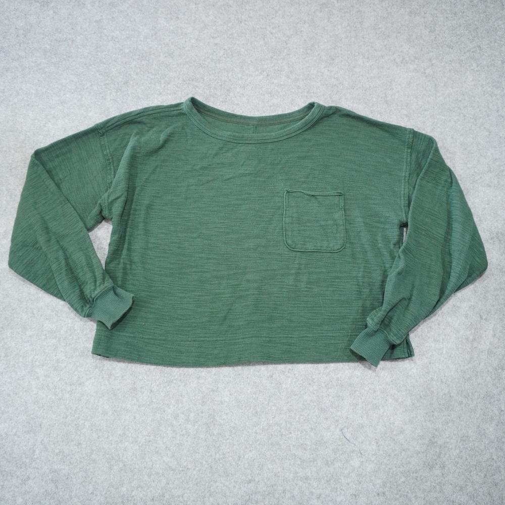 Aerie Size XS Green Long Sleeve Shirt Oversized Boxy Fit Casual Loungewear
